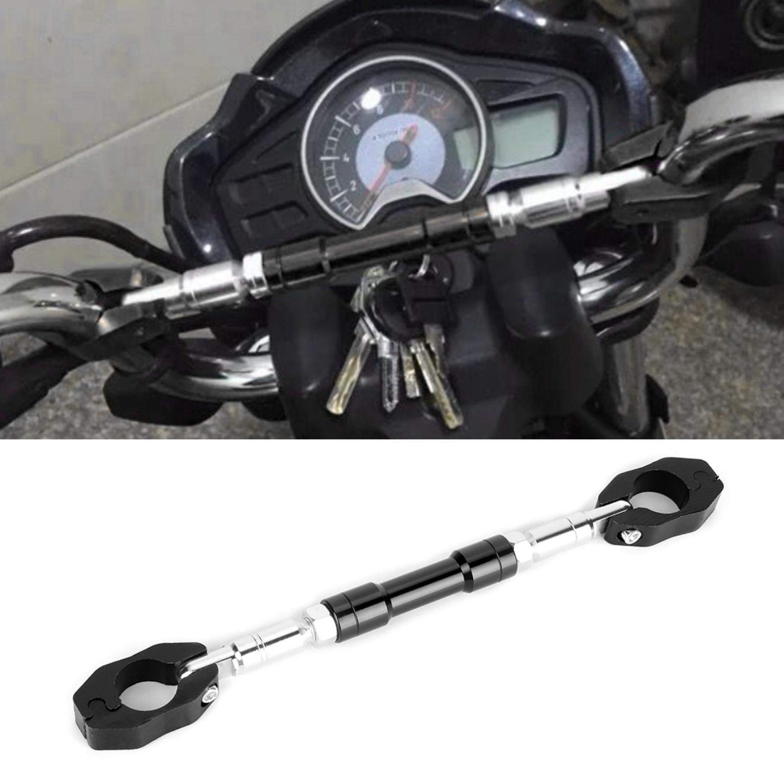 Manubrio a Croce per Moto in Lega di Alluminio Regolabile Universale, Barra di Bilanciamento per GS 1200 Nero
