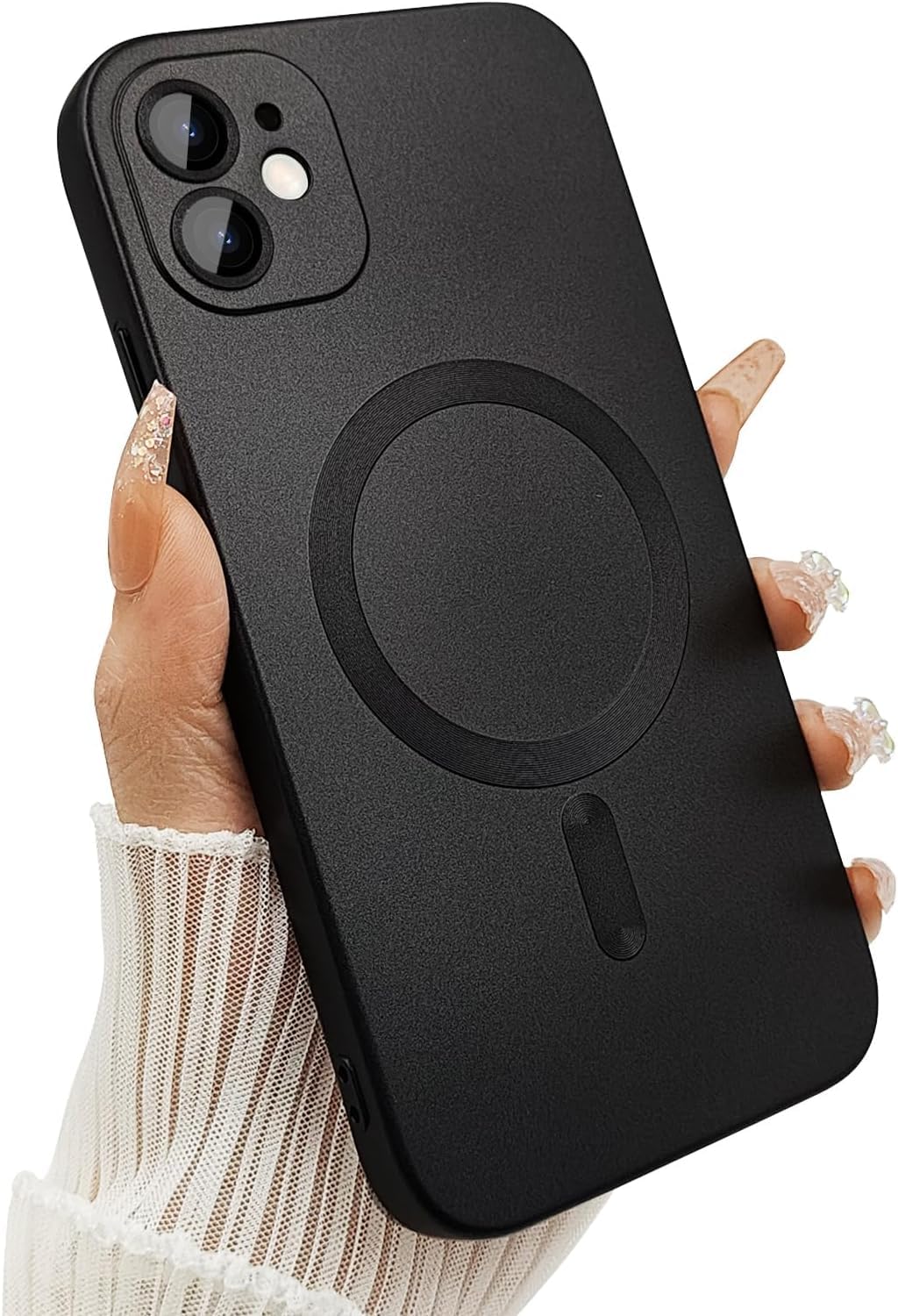 DIZORO® Magnetic Case for iPhone 13 Pro Cover [Compatible with MagSafe][Built-in Camera Lens Protector] Slim Soft Silicone Bumper Shockproof Metallic Luster Back Cover Phone Cases (Black) — Amazon image 32
