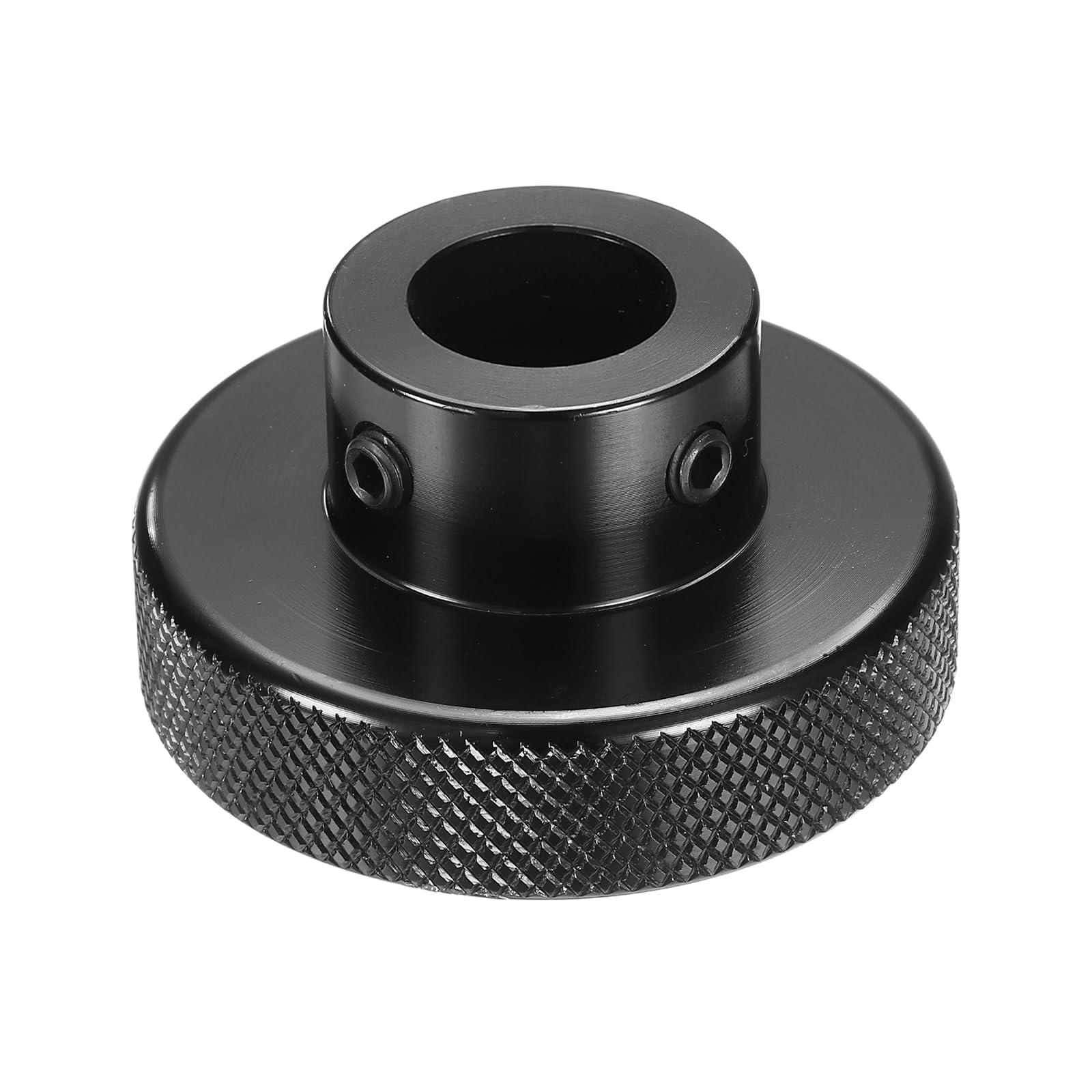 Volant moleté 50mm en aluminium noir avec clé pour table coulissante