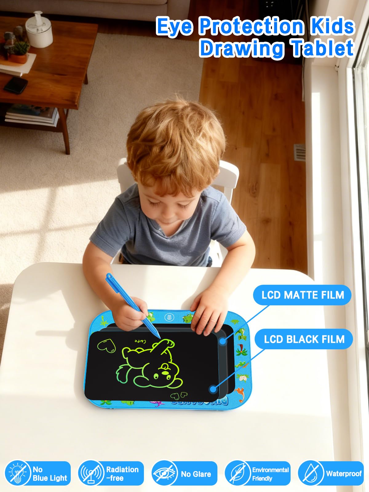 UZAHSK 2 Pack LCD Writing Board for Girls Boys Kids,10 Inch Colorful Toddler Doodle Board - Image 3