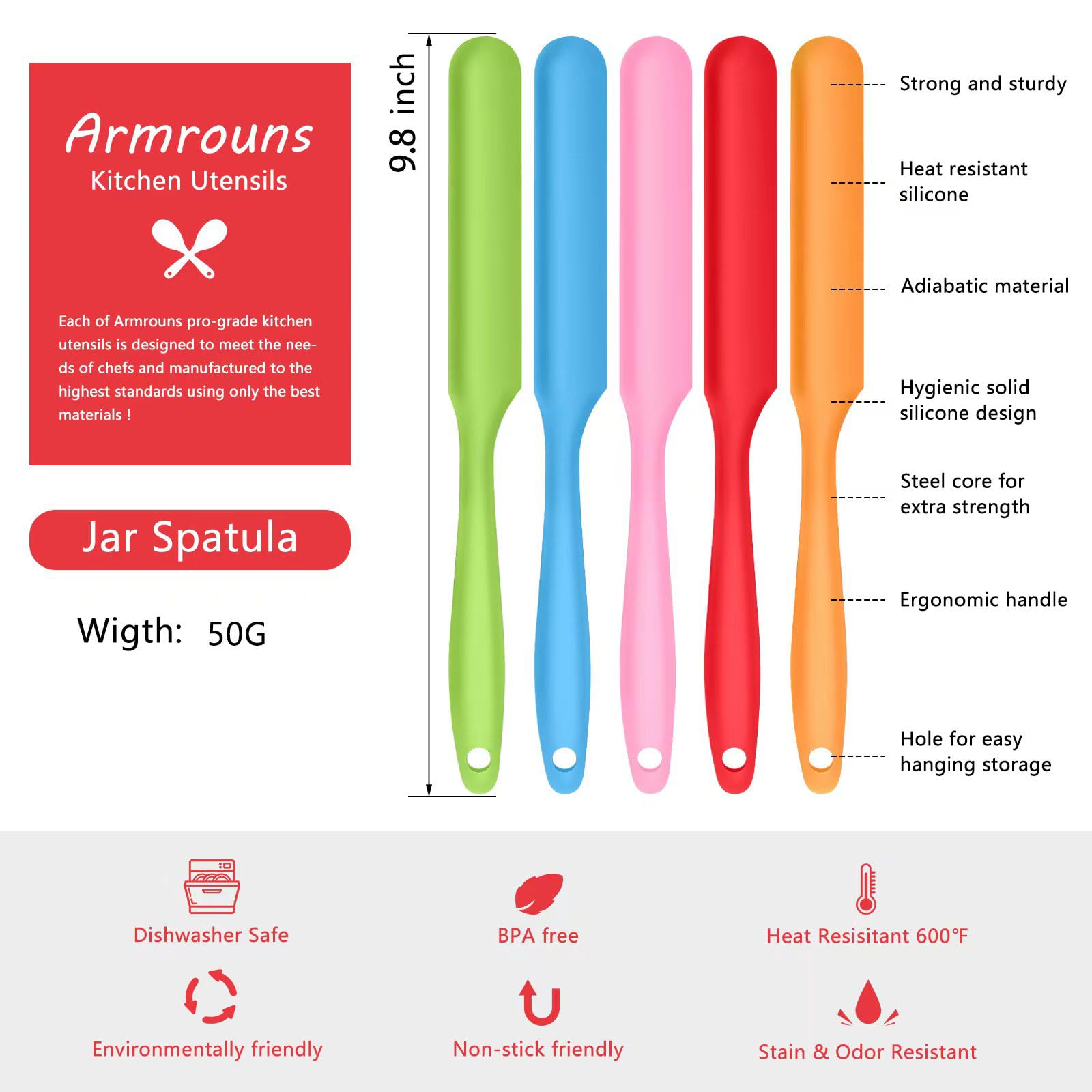 1 Espátula De Silicona Para Tartas Antiadherente, Mango Largo, Crema Y Mantequilla Para Hornear, Espátula Para Pasteles, Utensilios De Cocina, Herramienta De Pastelería, Color Aleatorio