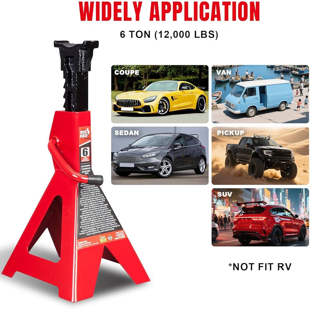 Amazon.com: BIG RED T46202 Torin Steel Jack Stands: 6 Ton (12,000