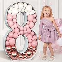 Vista 21 de imprsv Números de mosaico de 3 pies para globos, número de marquesina, marco de número de mosaico, globo de letrero 5 para decoraciones de fiesta