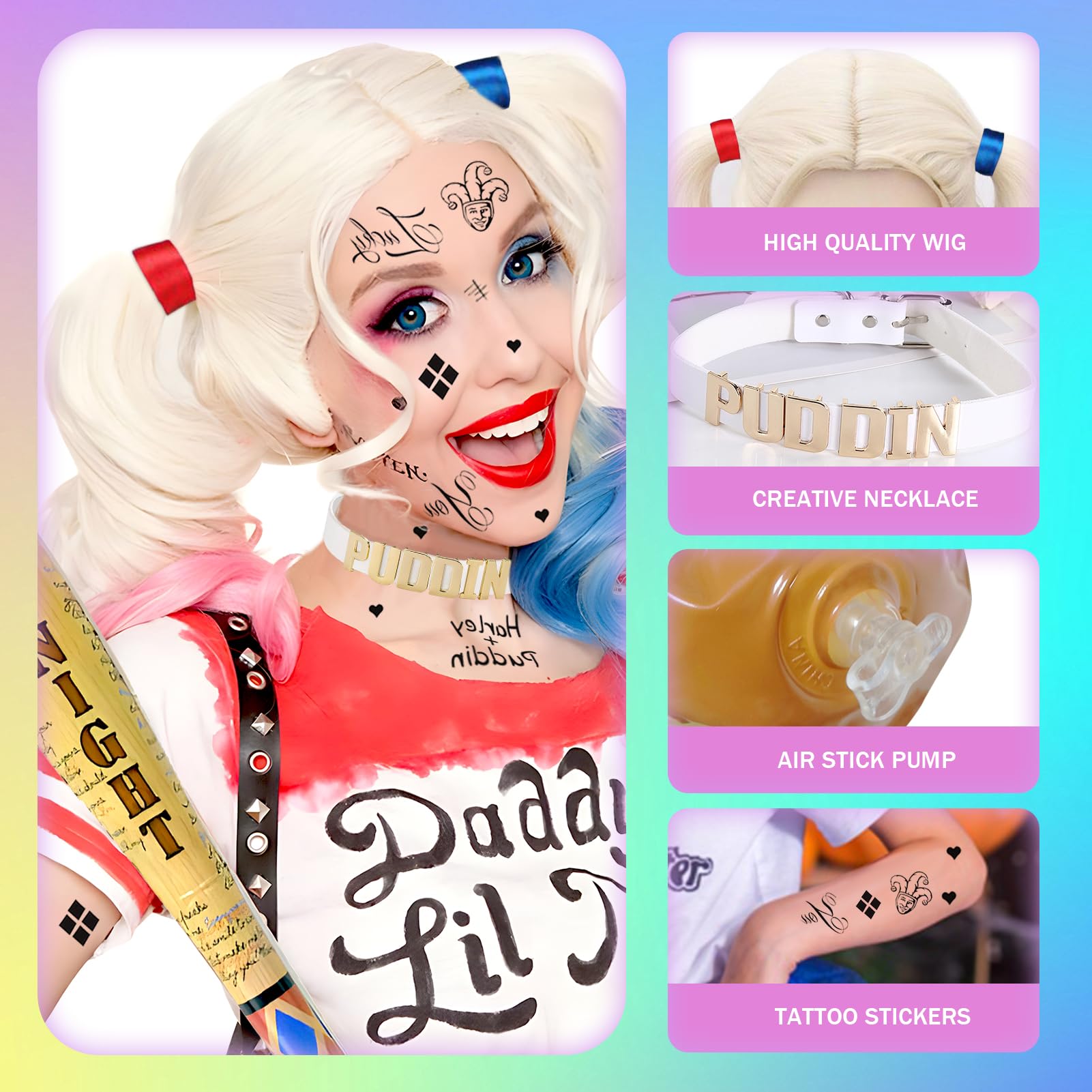 Pelucas de Cosplay largas y rectas de color rosa, pelucas sintéticas Pelucas de Cosplay largas y rectas de color rosa, pelucas sintéticas
