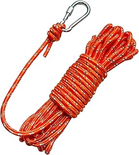 BeGrit 10m Orange Polypropylene Rope Reflective Braided Rope 6mm Dock Line Mooring Line for Camping Hiking Awning Tent Canopy(Reflective Orange)