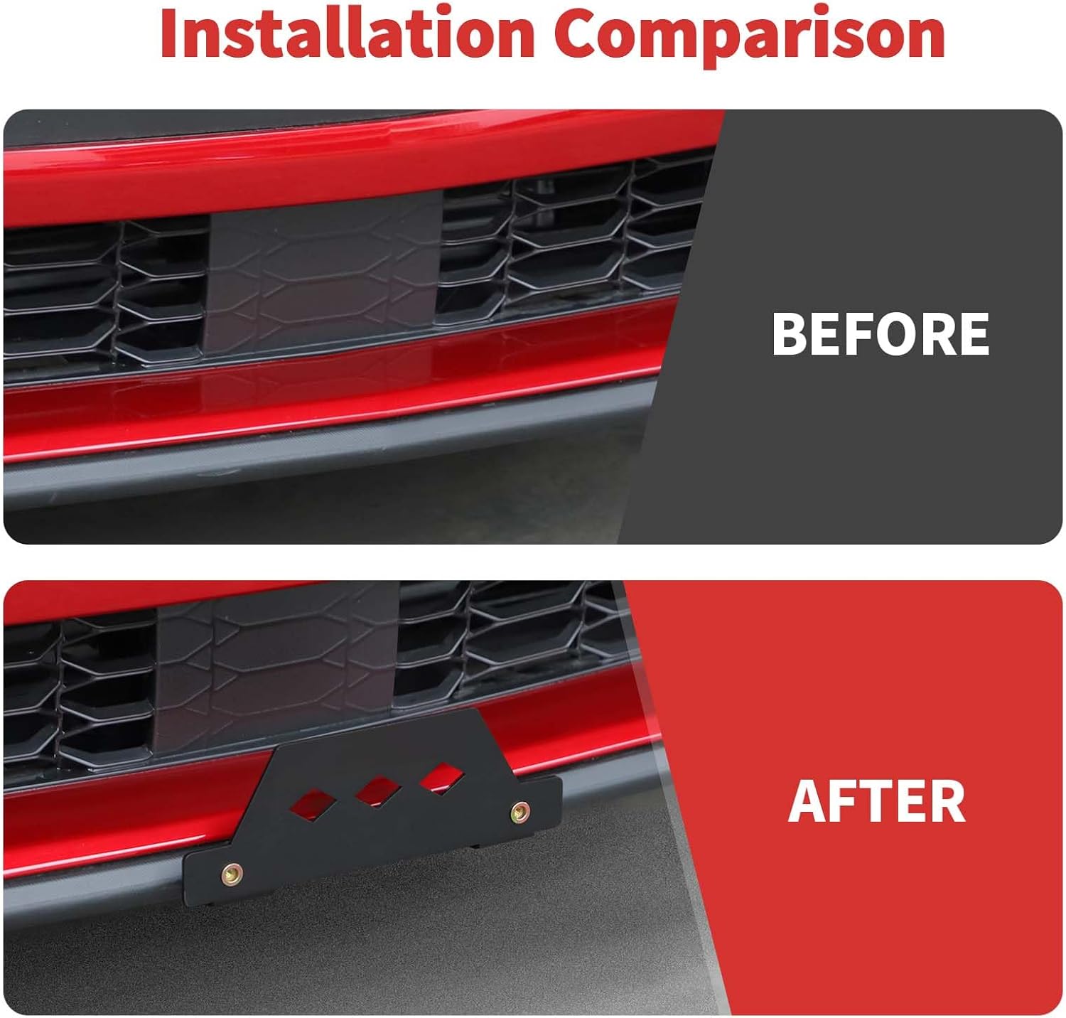 Front License Plate Holder Bracket Compatible with Ford Mustang 2024-2026+.