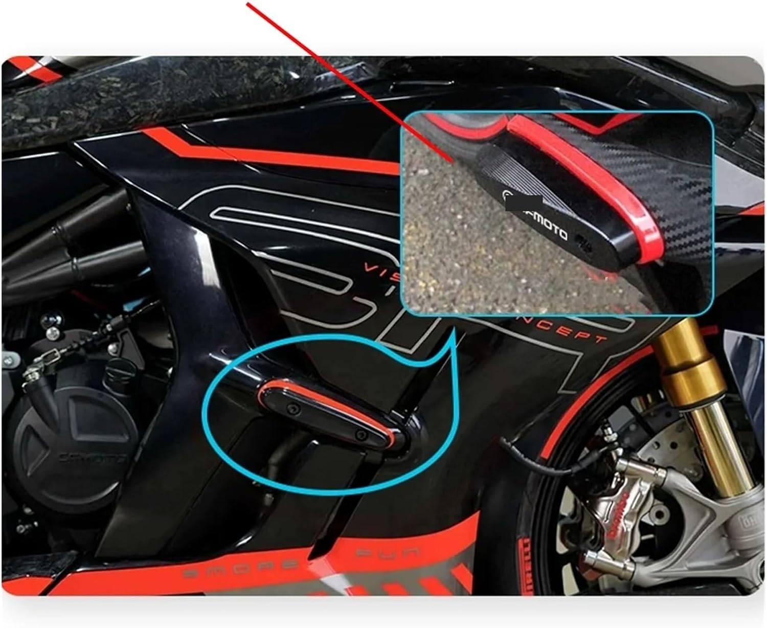 Compatible with 450SR 450SRS CF400-6 Motorcycle Engine Crash Pads Frame Sliders Protector Anti-Fall Fairing(Silver,E)