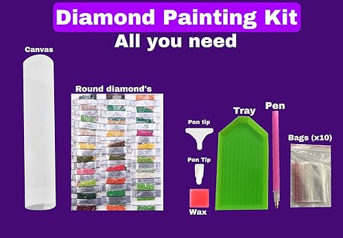 Miniatura 9 de 3DKOR Kit de pintura de diamantes para adultos de 16 x 20 pulgadas, kit de arte de diamantes 5D para adultos, kit de manualidades de bordado de