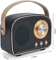 Vista 3 de Altavoz Bluetooth retro, altavoz inalámbrico vintage, altavoces Bluetooth portátiles inalámbricos para exteriores, compatible con emparejamiento