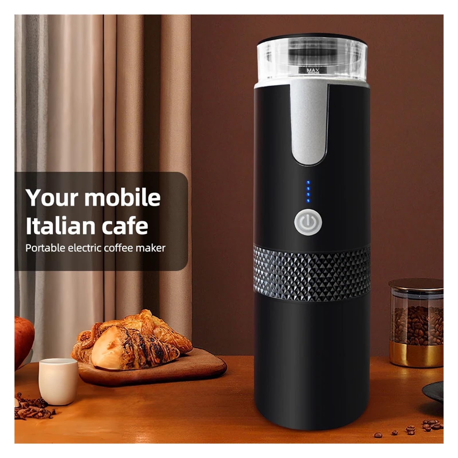 Macchina da Caffè Espresso Portatile, Macchine da caffè espresso elettriche portatili, mini macchina da caffè monodose con contenitore for capsule di caffè in polvere for campeggio e viaggi per viaggi