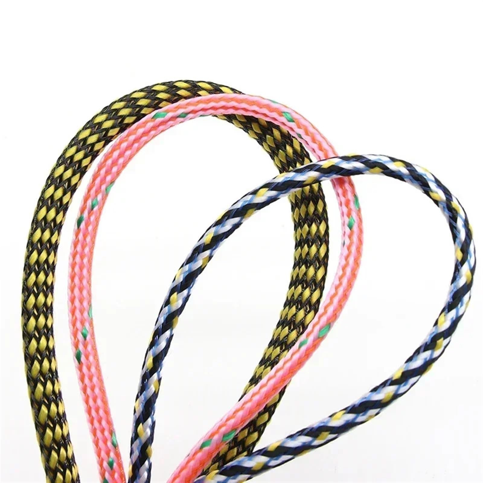 Funda Cables Electricos Funda Trenzada expandida de 1/5/20/50 m, Hilo algodón PP, Envoltura Alambre 4, 8 y 12 mm, protección Cables, arnés línea, Funda Cable(Blue Clear,12mm,50 Meters)