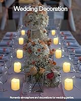 Vista 2 de SHYMERY Velas votivas sin llama, duran 2 veces más, velas de té LED que funcionan con pilas con luz blanca cálida parpadeante, pequeña vela de té