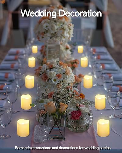 Miniatura 2 de SHYMERY Velas votivas sin llama, duran 2 veces más, velas de té LED que funcionan con pilas con luz blanca cálida parpadeante, pequeña vela de té