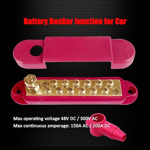 Miniatura 10 de Ampper - Barra de autobús de 12 terminales, bloque de distribución de tierra de latón niquelado de 5.3 pulgadas, conexión de barra colectora de