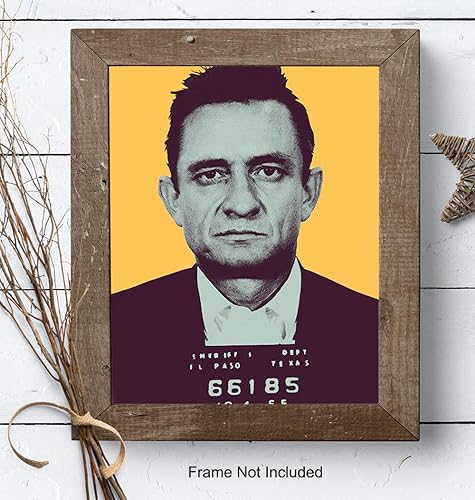 Miniatura 7 de Johnny Cash Folsom Prison Mugshot - Cartel de arte pop de Andy Warhol de 8 x 10 pulgadas, decoración moderna y única para el hogar, para sala de