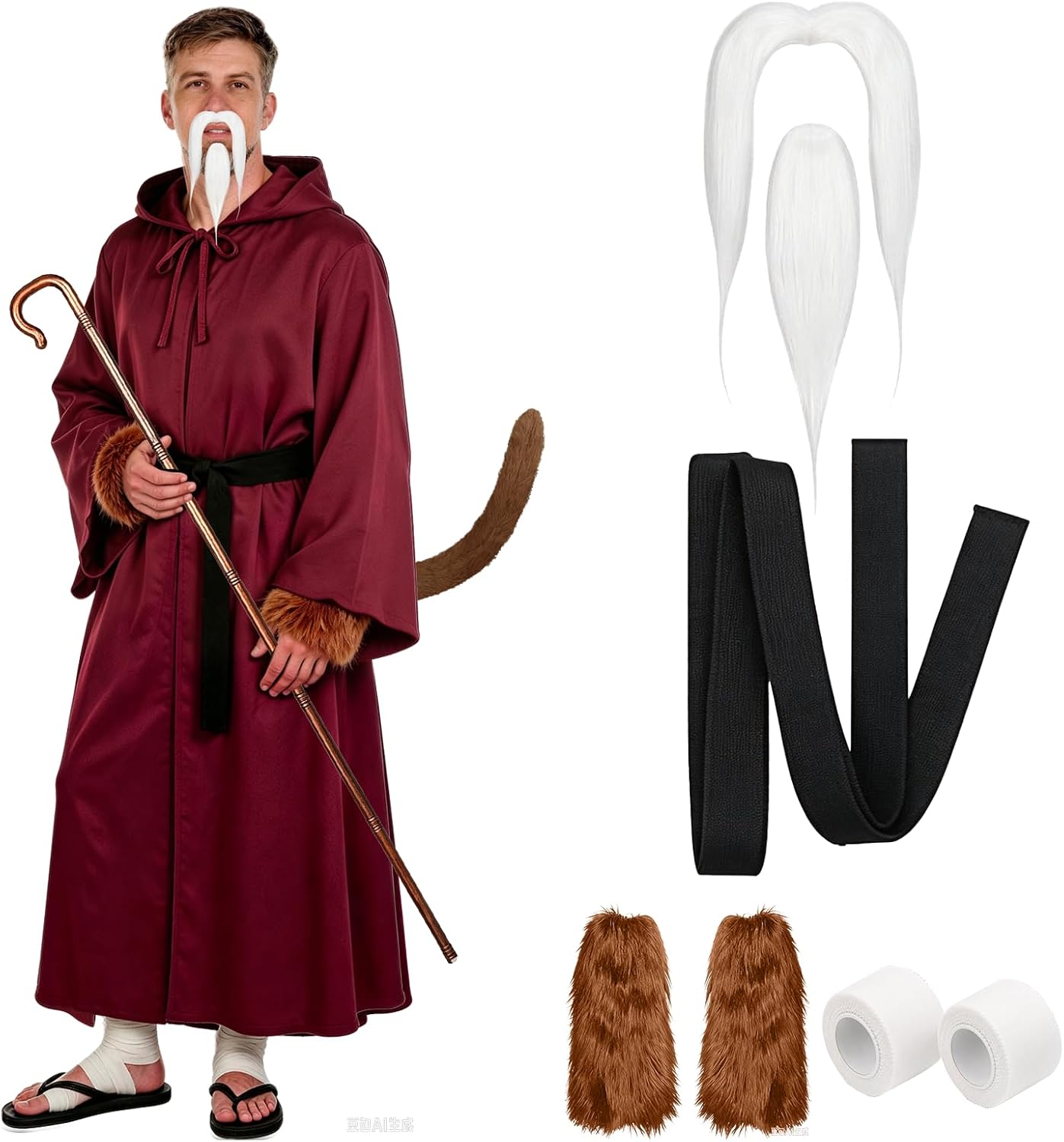6 Pcs Halloween Rat Master Adult Costume Set
