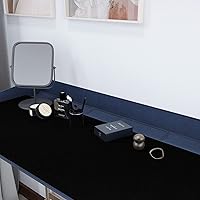 Vista 5 de CRE8TIVE Forros de cajón de terciopelo autoadhesivos de 12 x 80 pulgadas para joyas, papel tapiz de terciopelo de fieltro negro grueso, tela