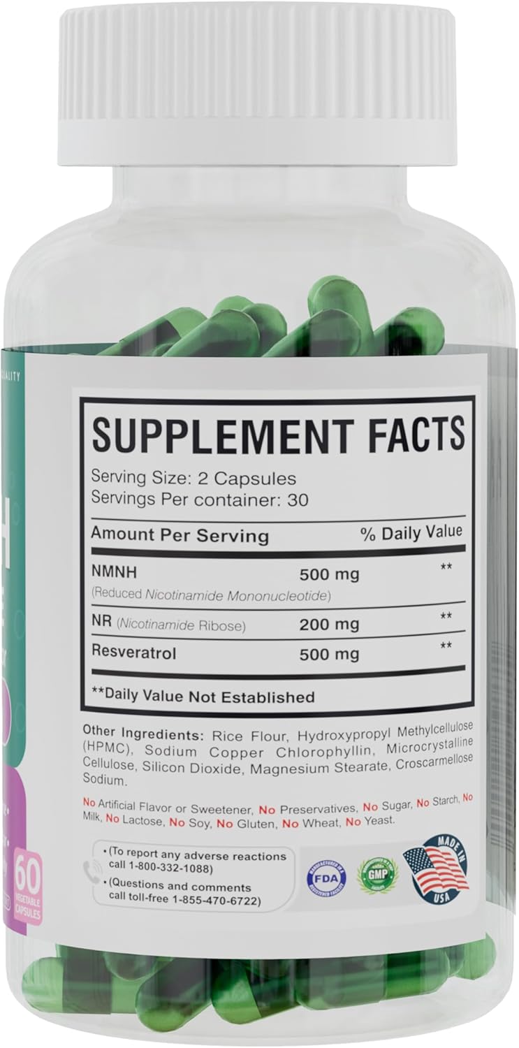 America Medic & Science NMNH Revive – Dual NAD+ Precursor Supplement for Longevity, Healthy Aging, Energy, Metabolic Function, Skin & Cellular Health – 60 Capsules for Daily Vitality - Image 3