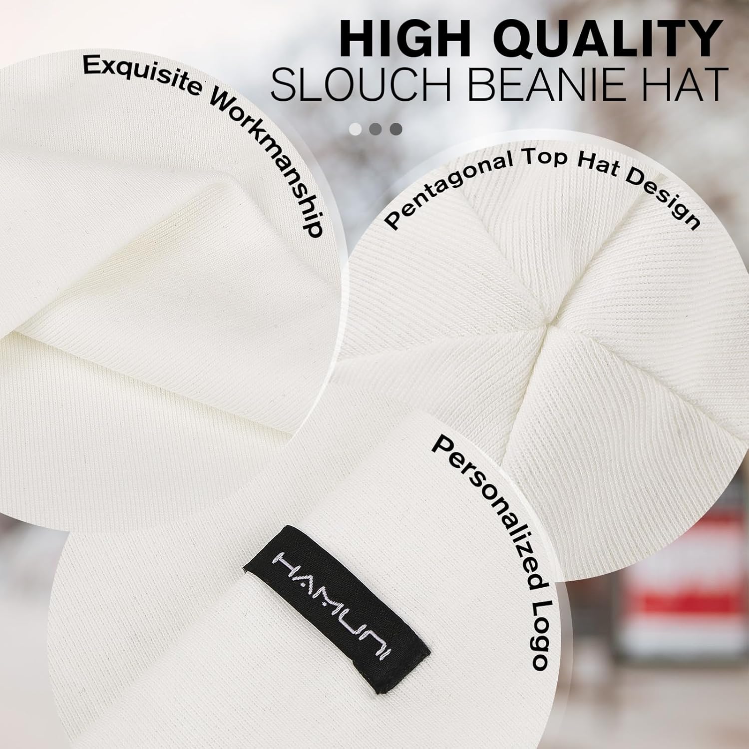 Slouchy Beanie for Women Men Soft Cotton Chemo Hats Double-Layer Warm Beanie Cap for Daily Wear & Transitional Seasons - Image 5
