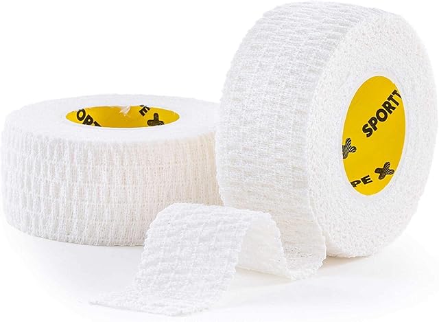 SPORTTAPE EAB Tape - 2.5cm x 4.5m - Tearable Elastic Adhesive Bandage | Thumb Tape, Hand & Finger Strapping Tape, Golf Tape & Weightlifting Tape | First Aid Tape & Medical Tape - Single Roll