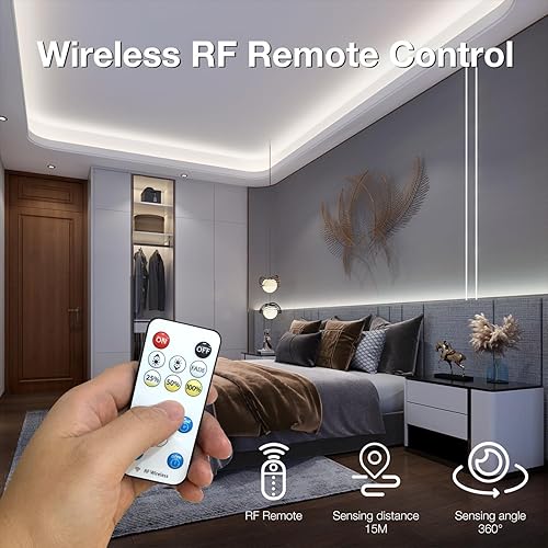 Miniatura 3 de DAYBETTER COB - Tira de luces LED, 32.8 pies, 3200 LED, luz diurna brillante, tira de luz LED blanca con control remoto y aplicación, cinta LED