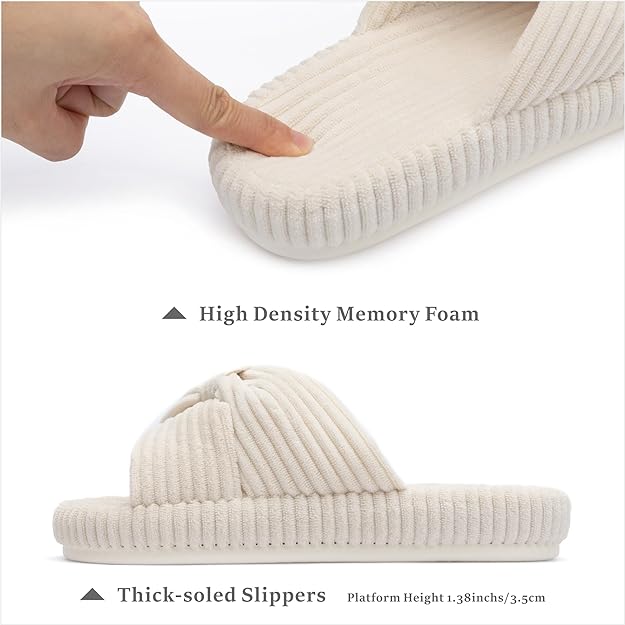 Chantomoo Corduroy Crossband Slippers – Image 2