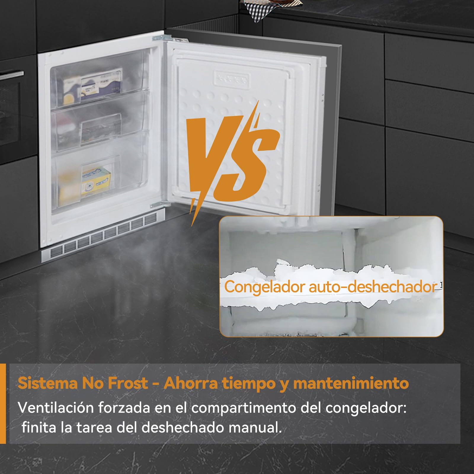 Frigorífico Combi No Frost, Frigorifico Integrable | 177 cm | 248 L (186 L Refrigeración / 62 L Congelación) | Compresor Inverter | Puerta Invertible | Control Electrónico | Refrigeración Rápida