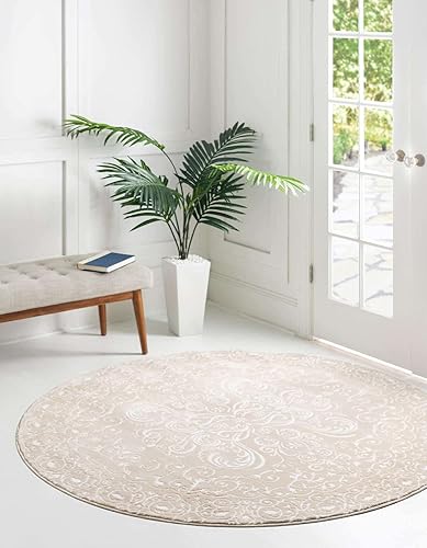 Miniatura 10 de Unique Loom Rushmore Collection - Alfombra de área (7 pies 1 pulgada x 10 pies, ovalada, beigemarfil)