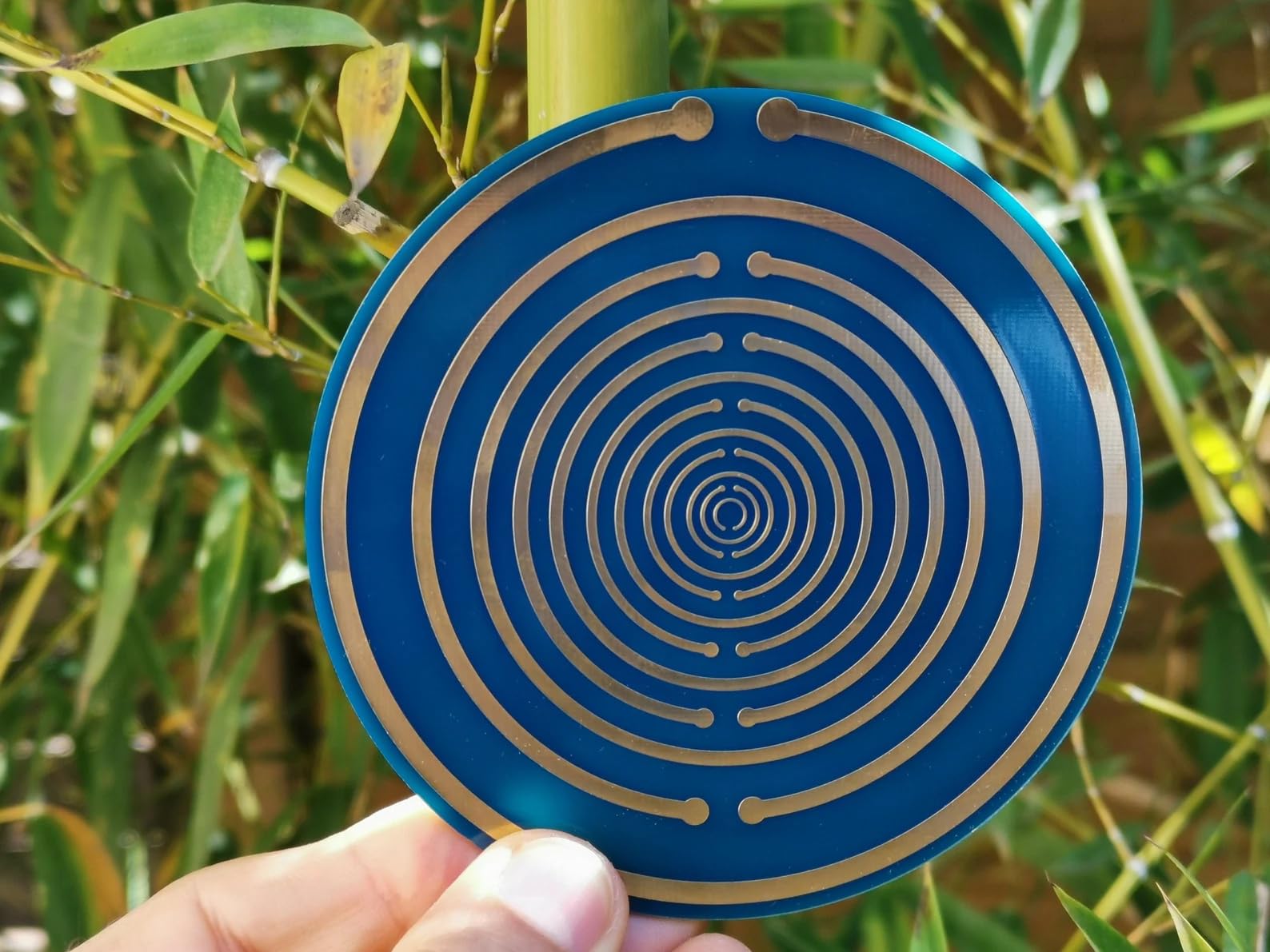 Disque Lakhovsky H9 & Spirale Double, Disque 10 cm antenne MWO Tesla, émetteur ondes scalaires plaqué or - augmentation champ vital - héliquantix