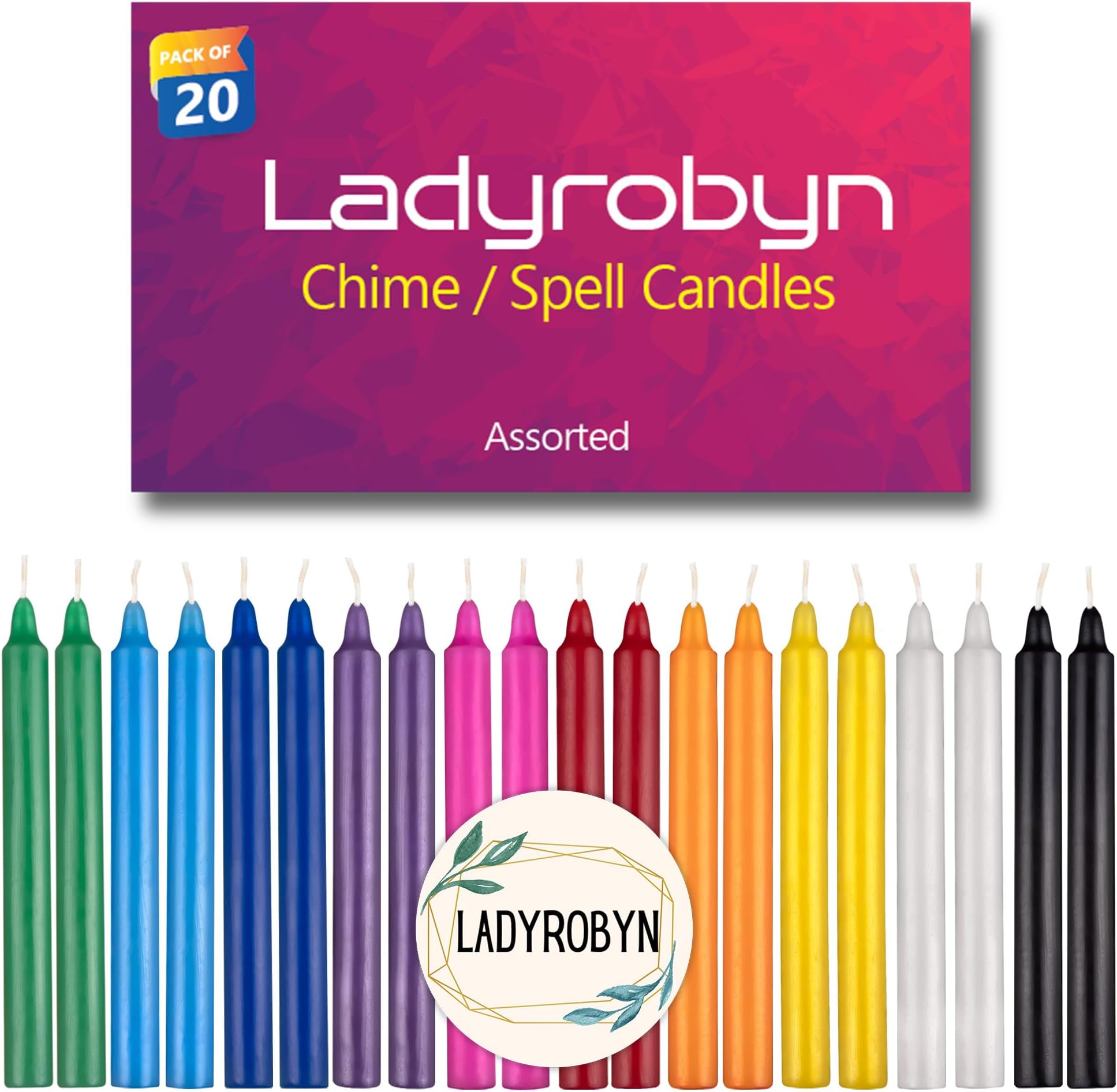 Spell Candles (Set of 20, Multi-Colored)