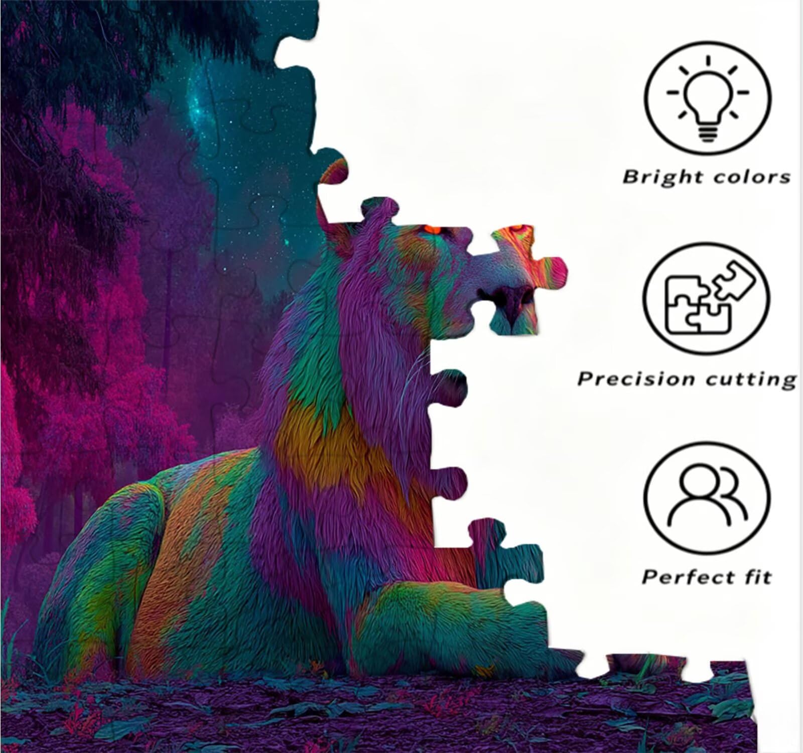 Puzzle 1000 sztuk dla dorosłych, kolorowe artystyczne puzzle ze zwierzętami, rodzinne kreatywne hobby dla dorosłych, najwyższej jakości drewniane układanki, do gry edukacyjnej wyzwanie zabawki R4KH-62