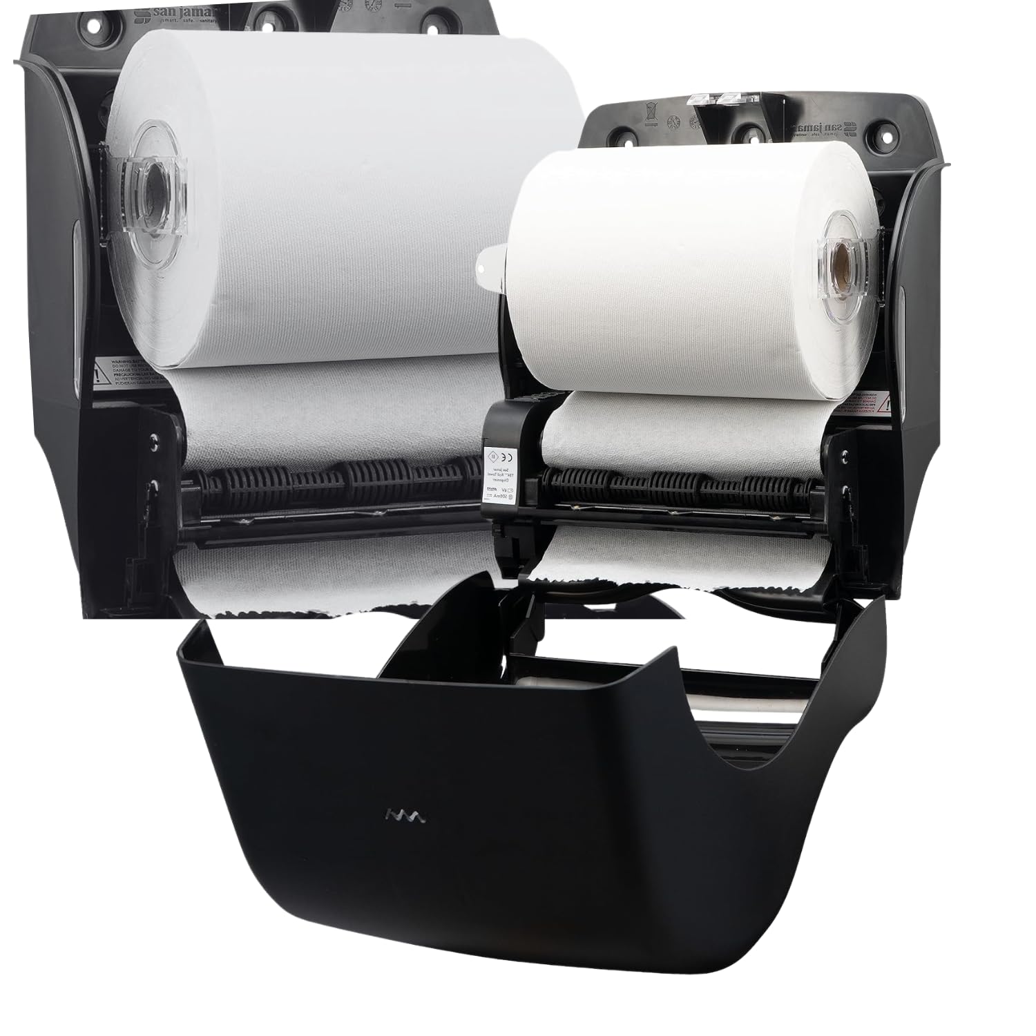 San Jamar Ecologic Smart Essence Dispensador electrónico de Toallas de Papel de plástico Reciclado, Capacidad Universal de Rollo, dispensador montado en la Pared para el hogar y el Negocio Universal,