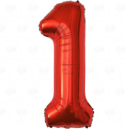 AFTERLOON - Globos gigantes de 40 pulgadas para helio, cromado, rojo brillante, número 1, para decoración de fiestas, calidad premium, duraderos y disponible en Yaxa Venezuela