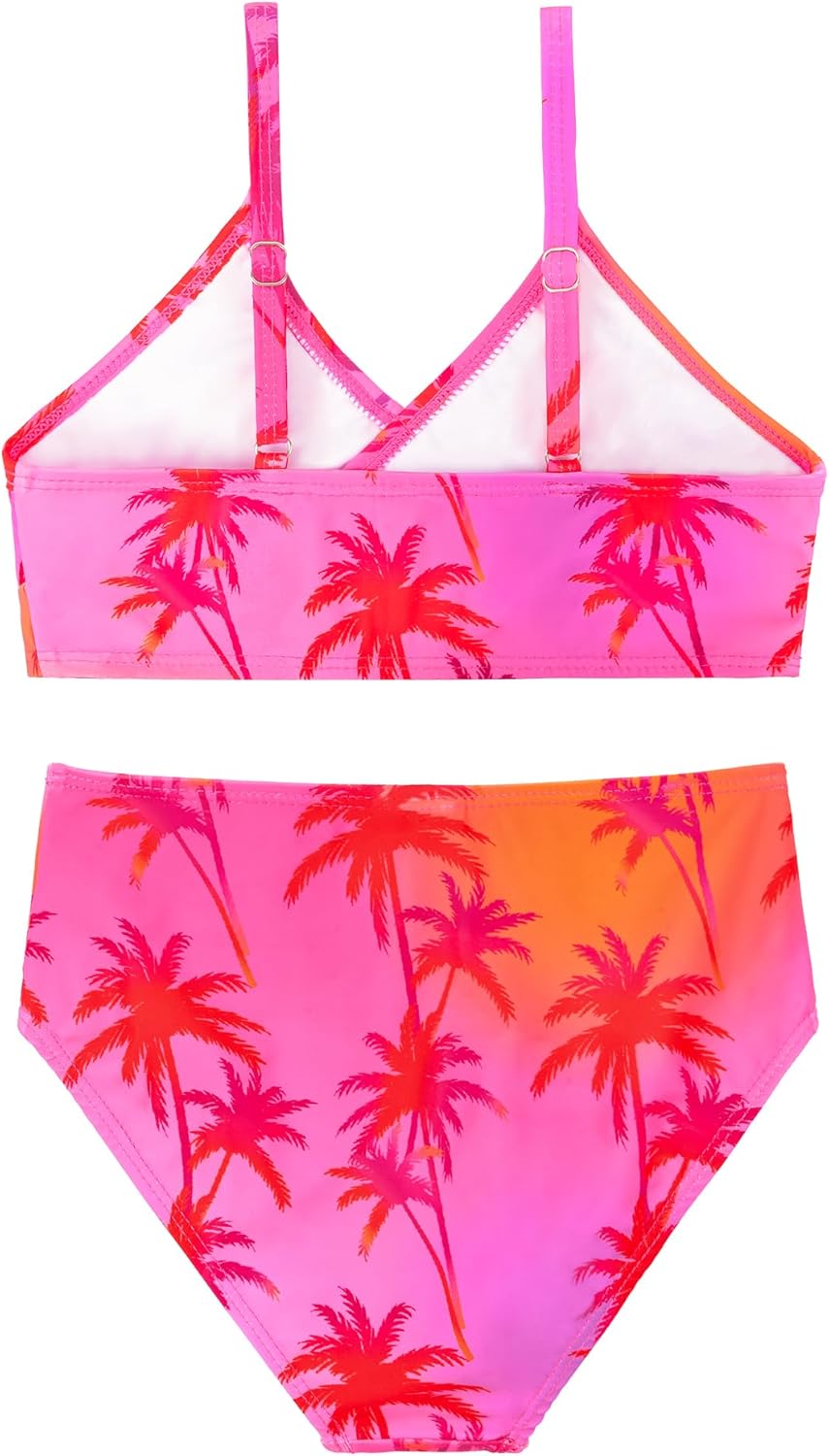 PASHOP Girls 2 Piece Swimsuit Adjustable Spaghetti Strap Cute Bikini Sets High Waisted Girls Bathing Suit Swimwear Size 8-12 - Image 4