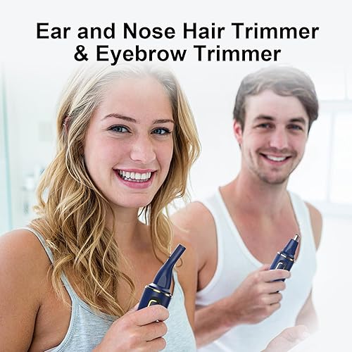 Miniatura 7 de Recortadora de pelo de nariz para hombres, recortadora de pelo recargable 2 en 1, sin dolor, multifuncional, para orejas y nariz, con cuchillas de