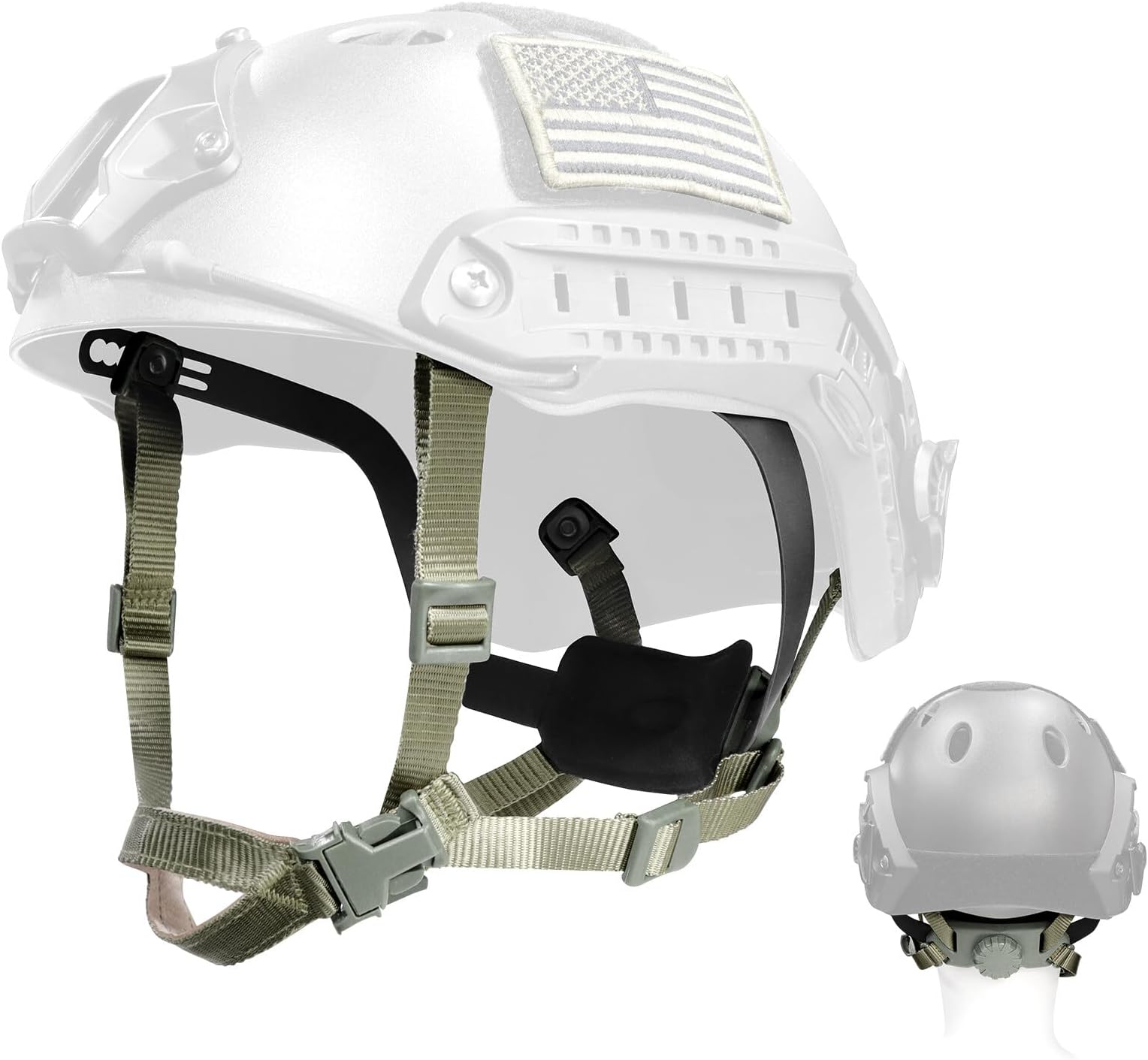 Yzpacc Tactical Helmet Chin Strap Adjustable Dial 4 Points Suspension System with Bolts and Screws for Tactical HL-31/HL-32 Fast MICH Bump Wendy Helmet Accessory