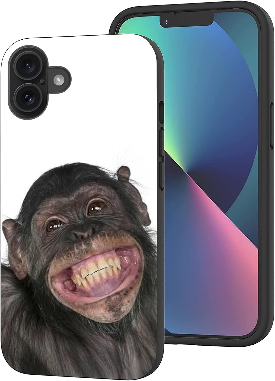 Compatible for iPhone 17 Case, Funny Cute Monkey Shockproof Protective Cover Case for Women Girls