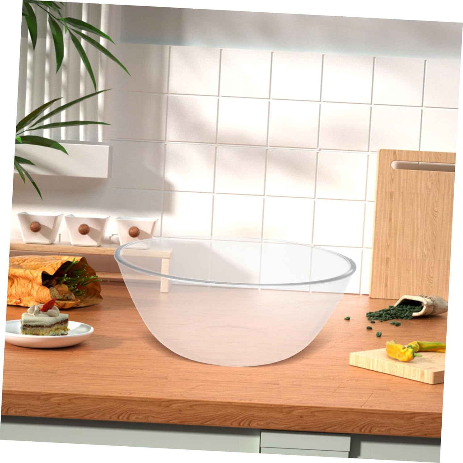 Glass Mixing Bowls for Kitchen Elegant Multi-purpose Salad and Beating Bowls Clear Decorative Containers for Cooking Baking and Food Prep