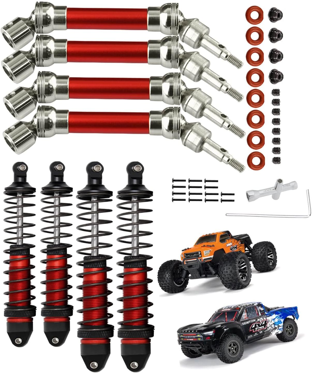 RCMYou RC Shocks,Drive Shaft CVD Axles Upgrades Part for 1/10 Arrma Granite/Senton