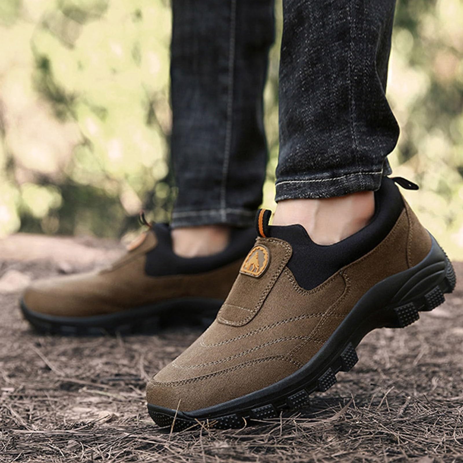 Slip On Sneaker Herren Wanderschuhe Rutschfest Outdoorschuhe Wildleder Trekkingschuhe Low-Top Loafers Halbschuhe Freizeitschuhe Walking Schuhe Arbeitsschuhe Bequem Schuhe Bootsschuhe Slipper Gr.38-46