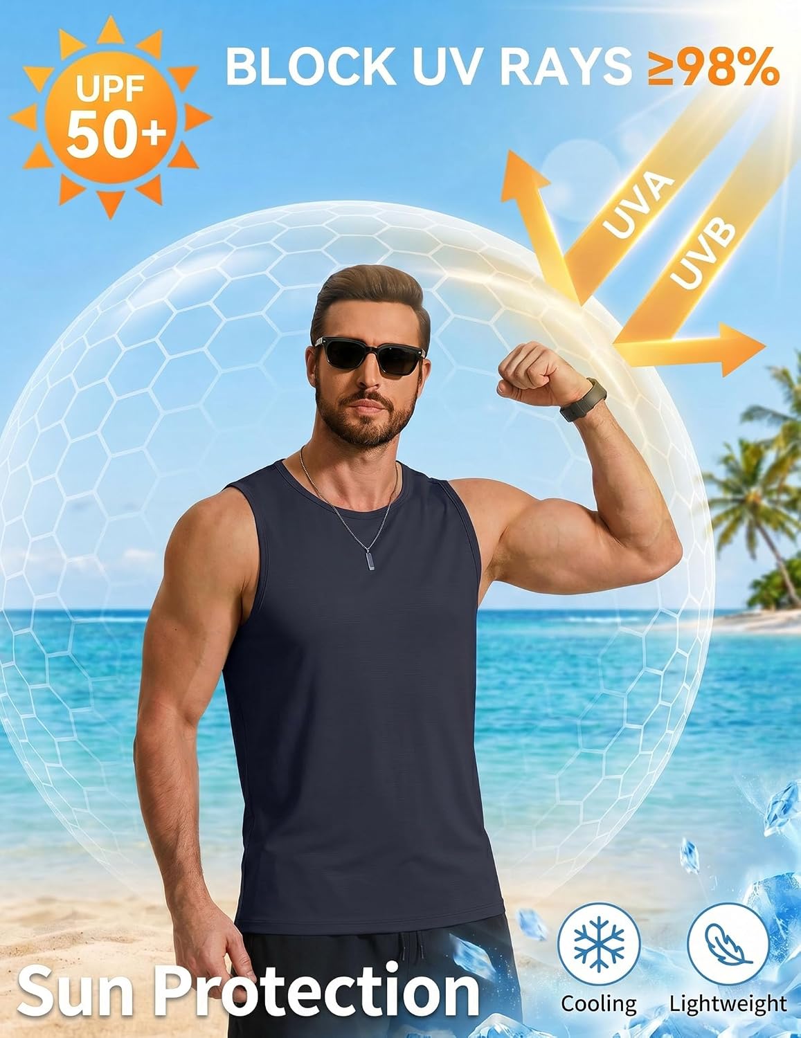 COOFANDY Men's Workout Tank Top Quick Dry Muscle Sleeveless Gym Shirts image 3