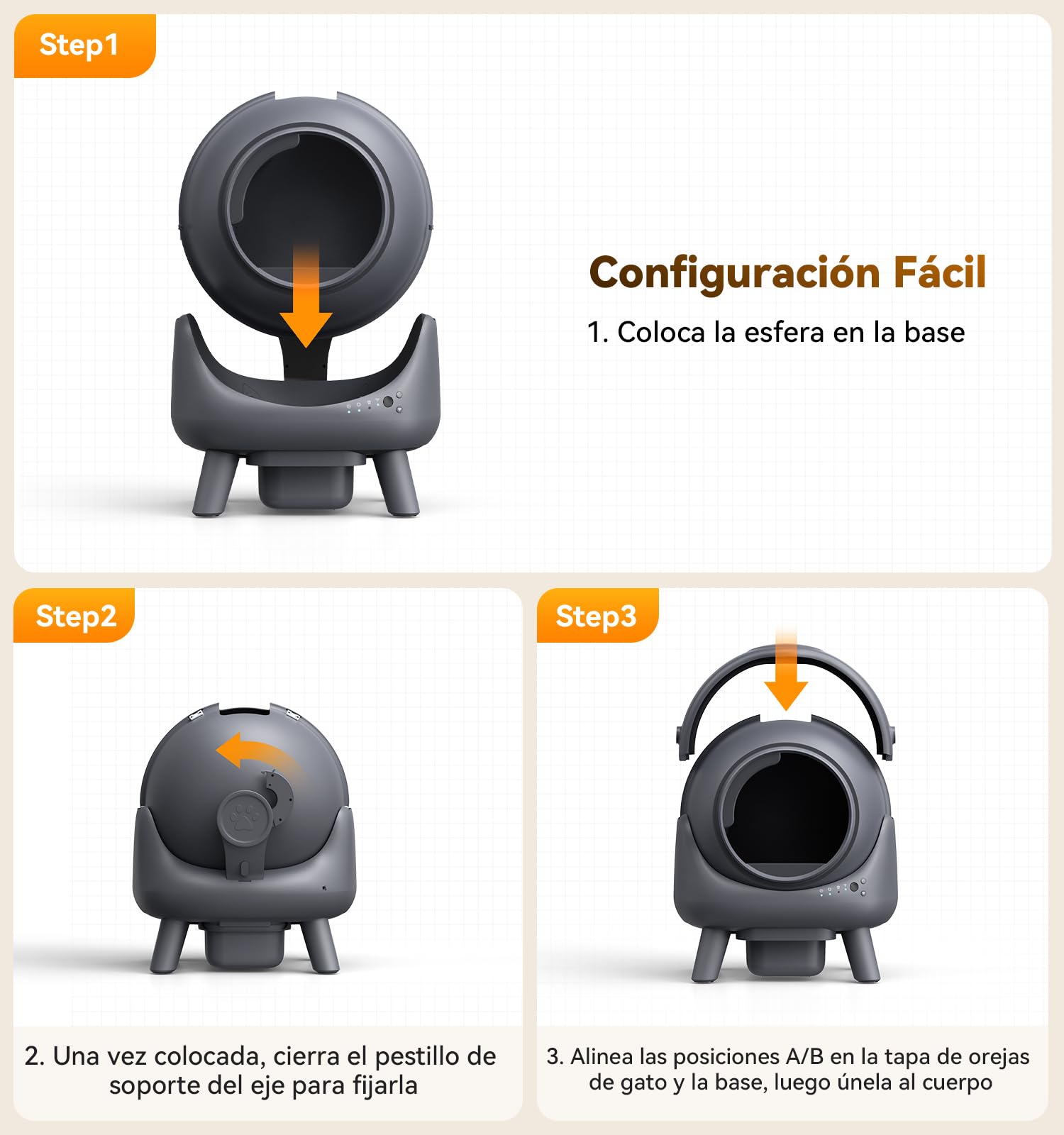 Arenero Gatos Autolimpiable Caja de Arena Sin Olor 65L +1 Bolsa de Basura | FEELNEEDY Control de Olores,App Monitor en Tiempo Real,Sensores de Seguridad con Varios Gatos (1-8 kg)