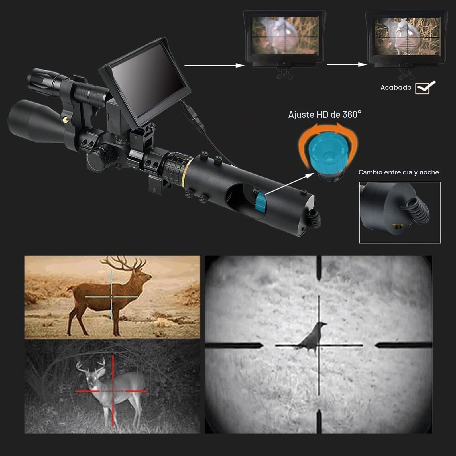 Gafas de visión Nocturna Mira telescópica de visión Nocturna miras de óptica Vista táctica 850nm LED infrarrojo IR Impermeable visión Nocturna cámara de