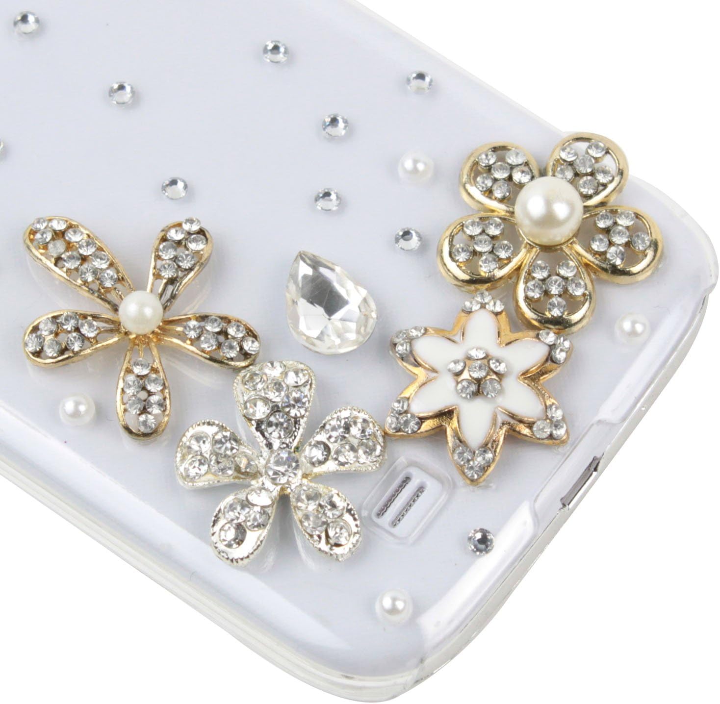 niceEshop 3D Bling Diamond Love Heart Clear Crystal Hard Case Cover For Samsung Galaxy S4 i9500