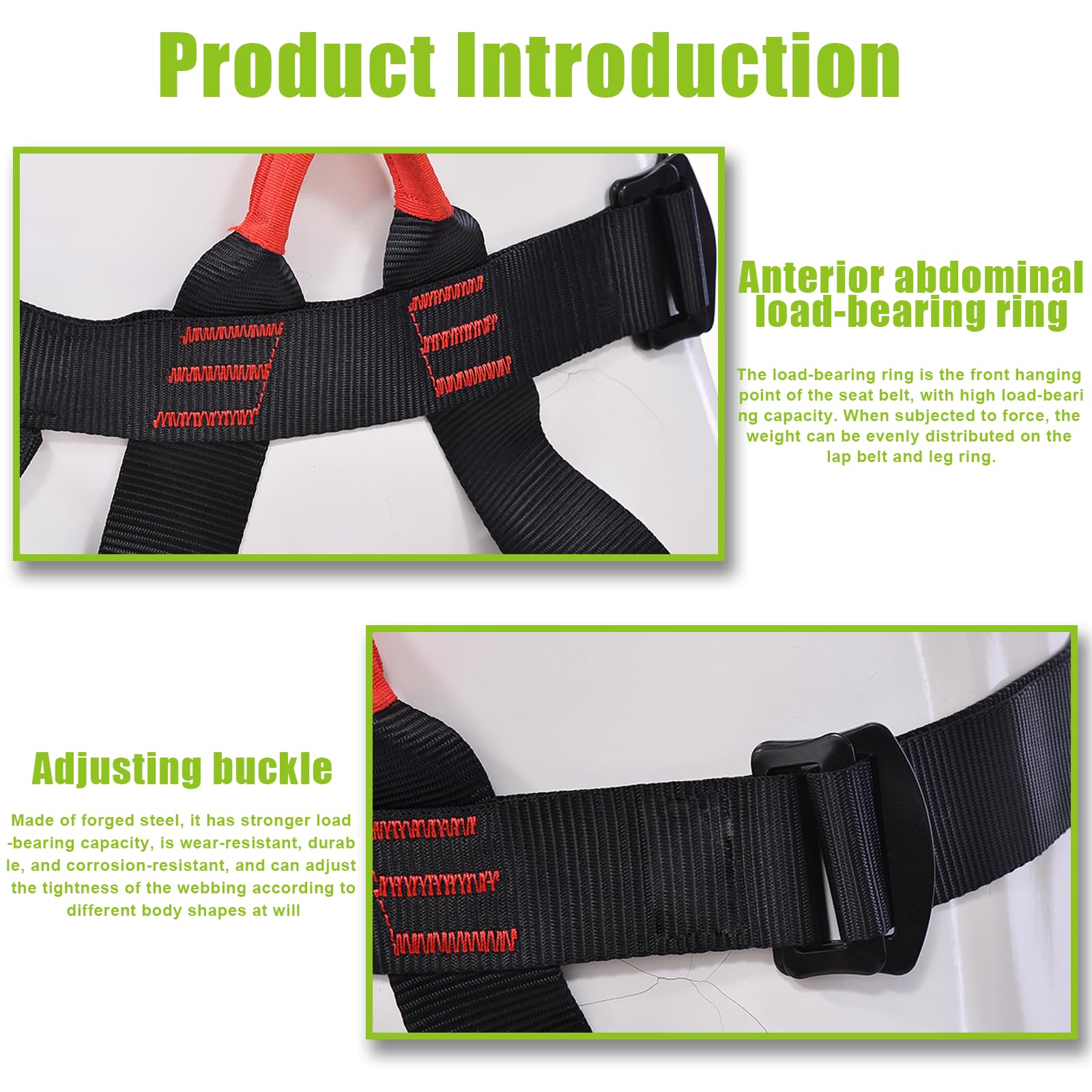 Nizirioo Harnais D'escalade,Baudrier Escalade Avec Gants,Harnais Élagage Ceinture De Sécurité,Harnais Guide Demi-Corps Pour Homme,Femme,Alpinisme,Escalade,Rappel