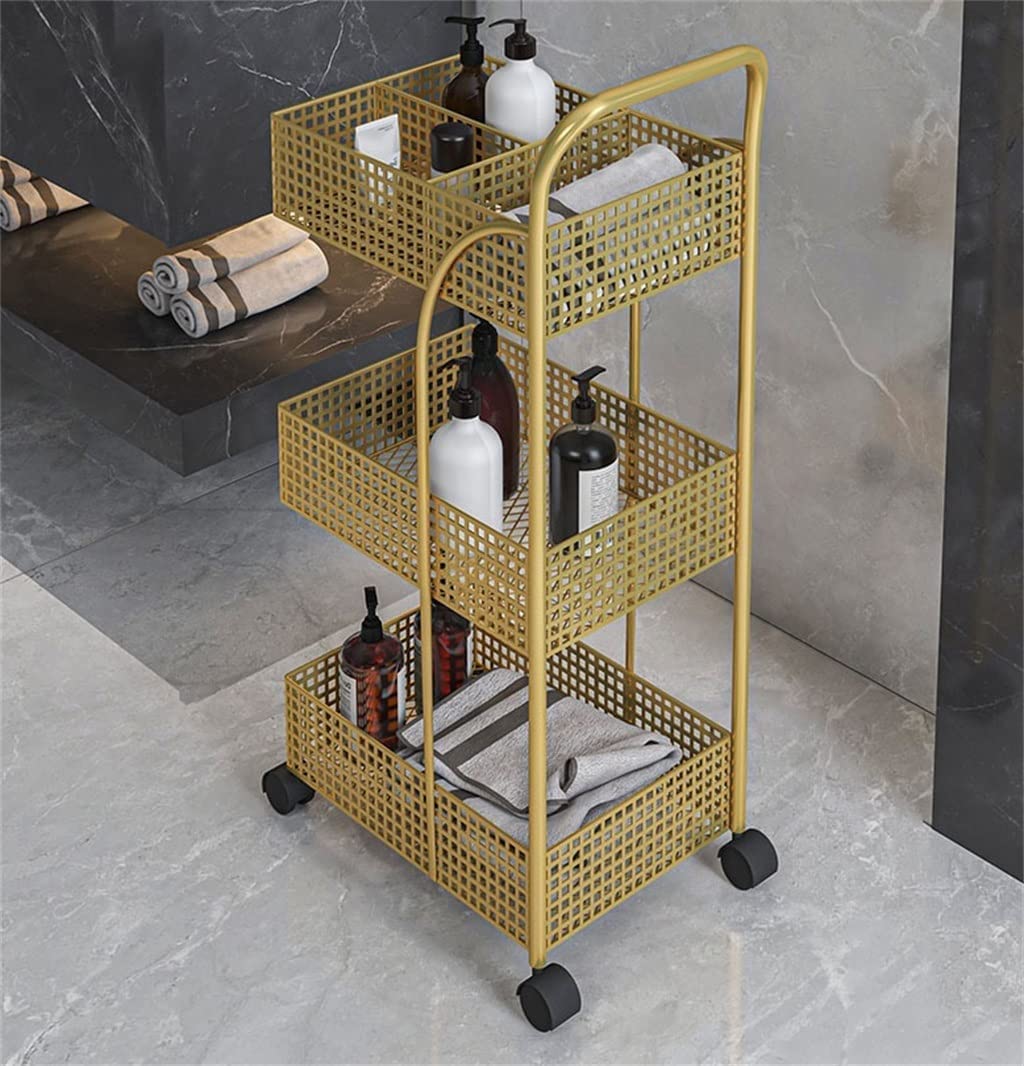d Chariot de cuisine à roulettes en métal à 3 niveaux pour chambre à coucher et cuisine, étagères en fer, 37 x 24 x 78 cm, nizer pour la maison et le bureau