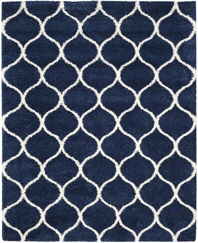 Image of Shaggy Area Rug - Extra Plush Luxury Carpet, Super Soft & Cozy Feel| Perfect for Living Room, Bedroom, and Stylish Home Decor- Navy (8 x 11 ft)