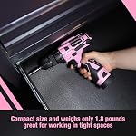 WORKPRO 12V Pink Cordless Drill Driver Set, 18+1 Torque Setting, Electric Screwdriver Driver Tool Kit, 3/8" Keyless Chuck, Charger and Storage Bag Included