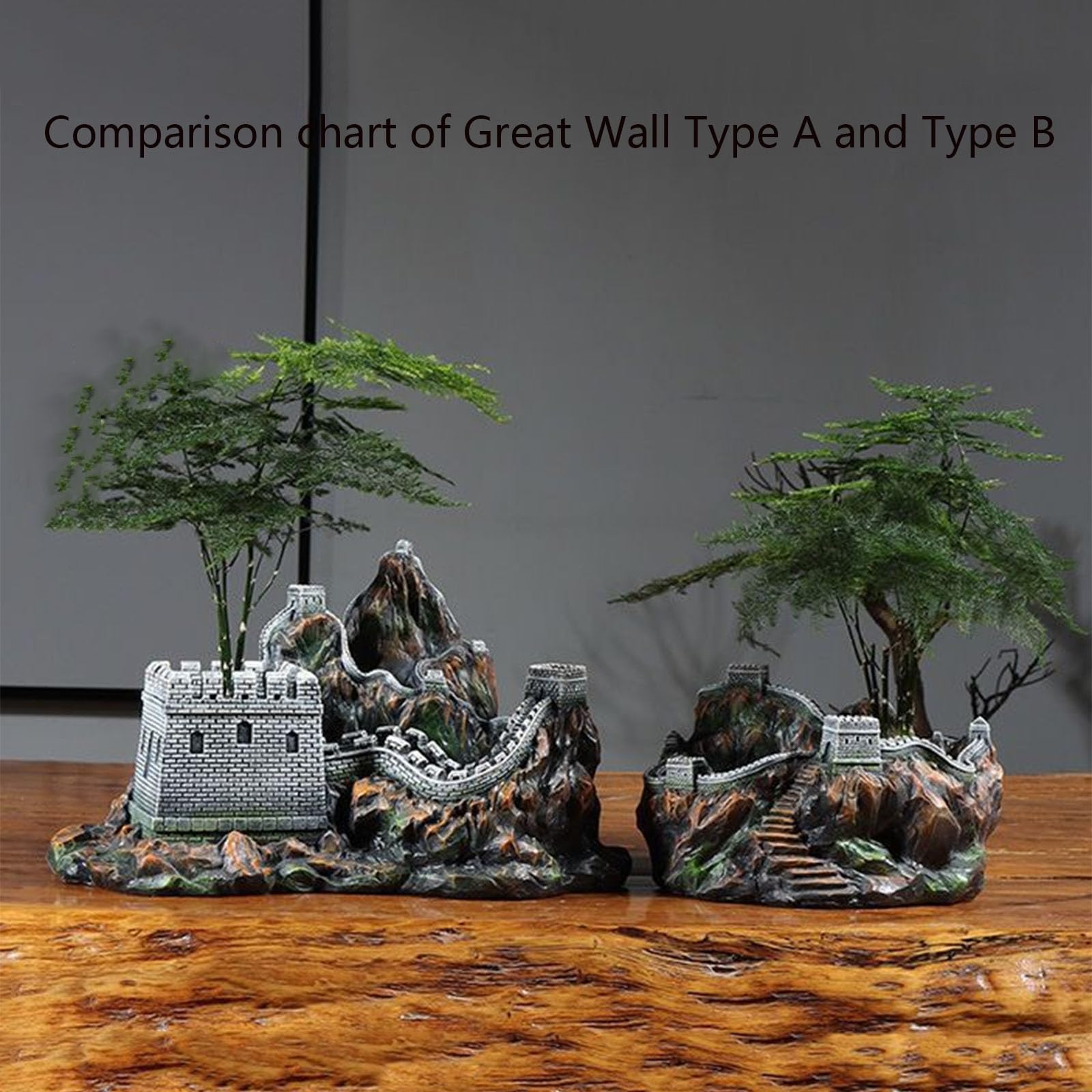 Amazon.co.jp: 古代建築の万里の長城の装飾品、盆栽の造園装飾品