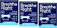 Vista 1 de Breathe Right Tiras nasales, pequeñas/medianas, transparentes, 30 unidades (paquete de 3)